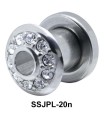 Round Rhinestone Plugs and Tunnels JPL-20n